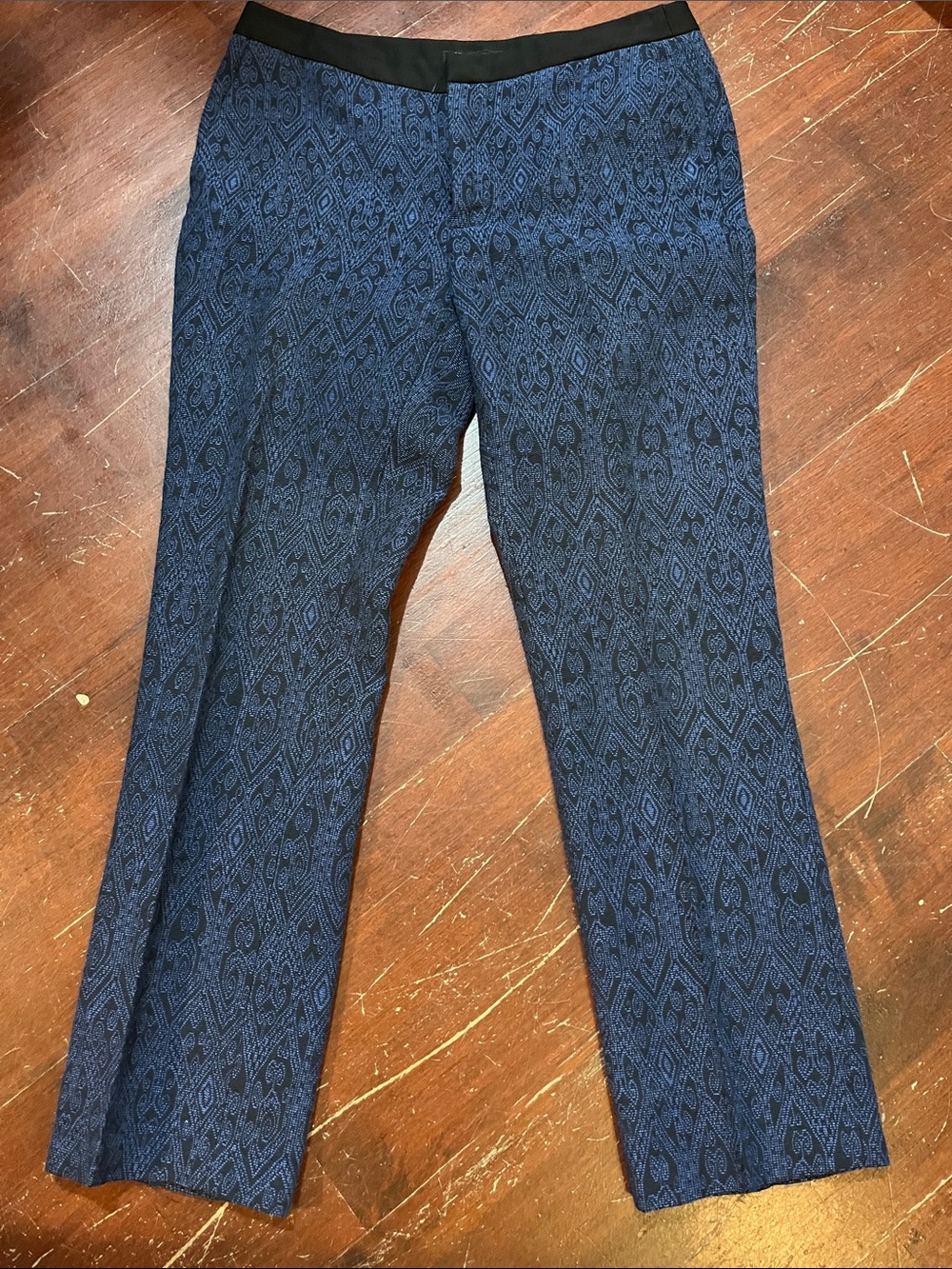 ZARA Basic Black & Navy Textured Dress Pants